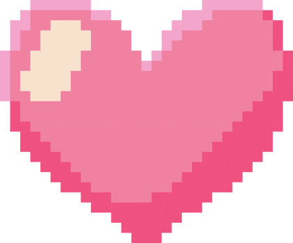pixel heart isolated pink png