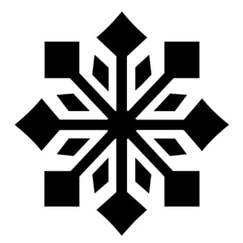 Snowflake vector icon Xmas December decoration