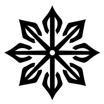 Snowflake vector icon Xmas December decoration