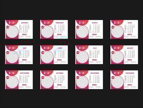 Corporate desk calendar design 2024 vector