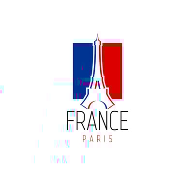 Paris eiffel tower icon, vector famous landmark