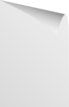 Realistic paper sheet with folded corner. Paper sheet A4 with shadows on transparent background. PNG. png