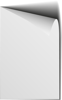 Realistic paper sheet with folded corner. Paper sheet A4 with shadows on transparent background. PNG. png