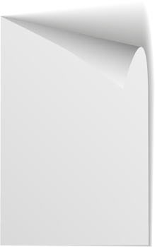 Realistic paper sheet with folded corner. Paper sheet A4 with shadows on transparent background. PNG. png