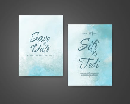 Wedding invitation with abstract watercolor background vector