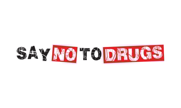 Say No To Drugs text design vector isolated on white background.