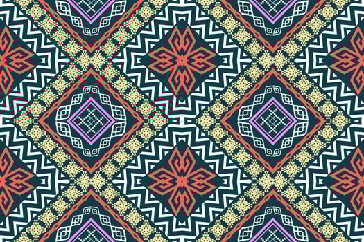 Ethnic Figure aztec embroidery style. Geometric ikat oriental traditional art pattern.Design for ethnic background,wallpaper,fashion,clothing,wrapping,fabric,element,sarong,graphic,vector illustration vector