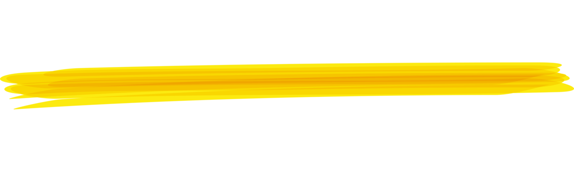 Hand drawn yellow highlight marker stripes on transparent background. PNG. png
