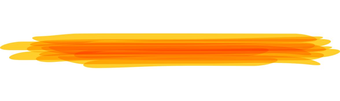 Hand drawn orange highlight marker stripes on transparent background. PNG. png