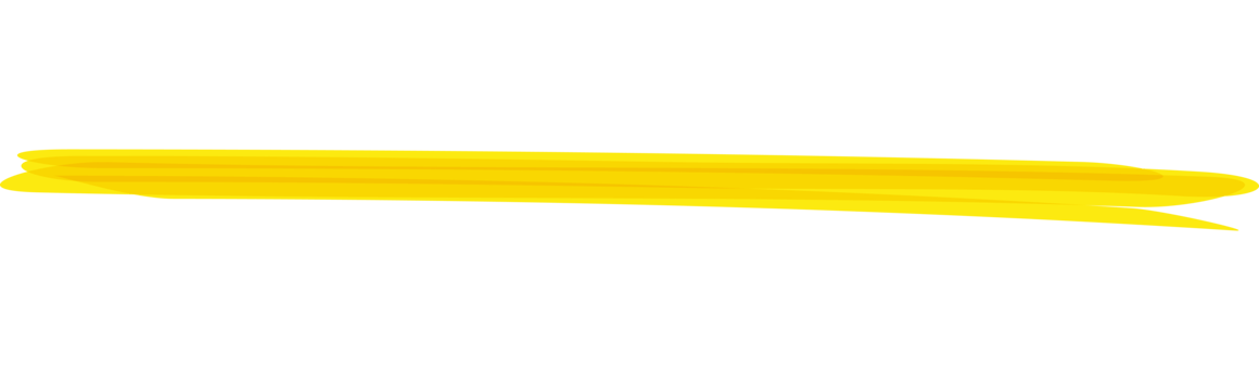 Hand drawn yellow highlight marker stripes on transparent background. PNG. png