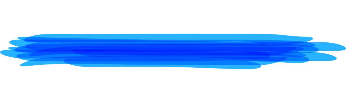 Hand drawn blue highlight marker stripes on transparent background. PNG