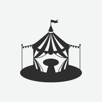 circus tent icon vintage logo design, simple vector logo design.
