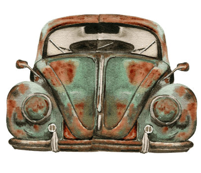 Watercolor illustration set of old rusty element png