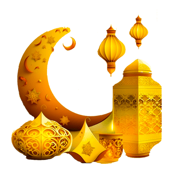 Eid Mubarak moon and lantern png