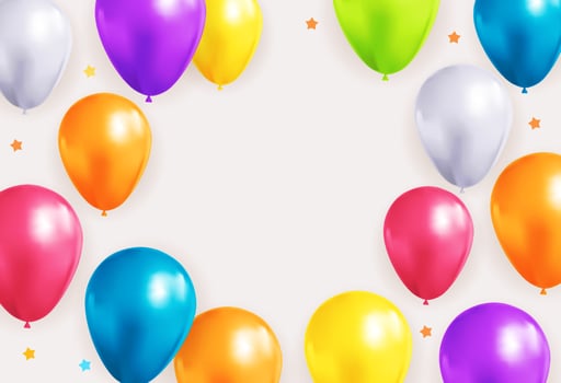 Colorful balloons Birthday background. Vector Illustration