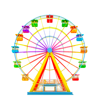 Colorful circus Ferris wheel png