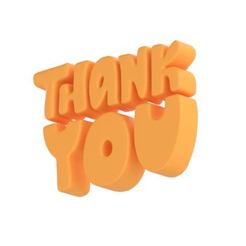 Thank you orange lettering 3d text icon hand drawn, thanksgiving day Cute Illustration isolated transparent png background