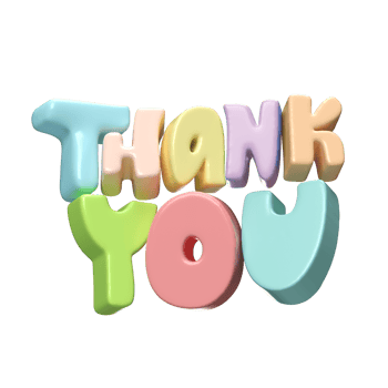 Thank you multicolor lettering 3d text icon hand drawn, thanksgiving day Cute Illustration isolated transparent png background