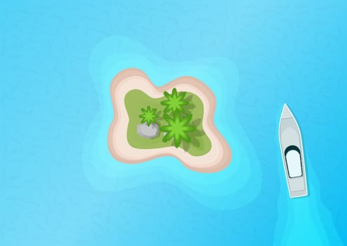 beautiful tropical island top view vector