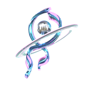 3D illustration Holographic Abstract Shape png