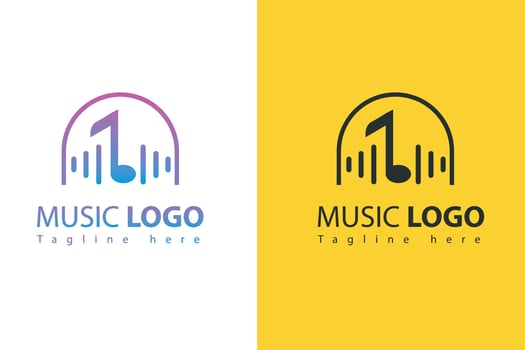 Microphone icon music and sound business logo templates music logo vector with modern style