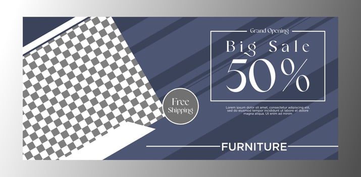 furniture sale banner with discount vector