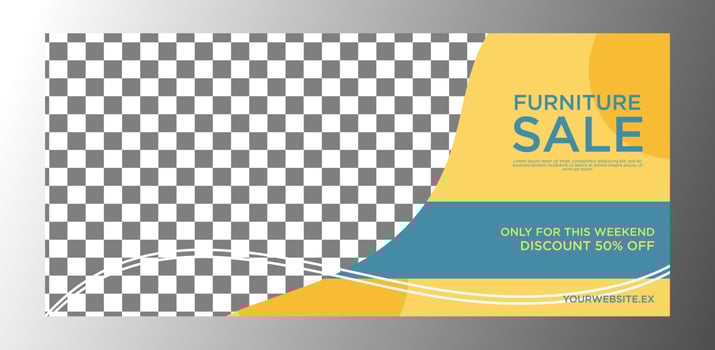 furniture sale banner with discount vector