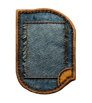 Leather jeans brand patch on transparent background, created with png
