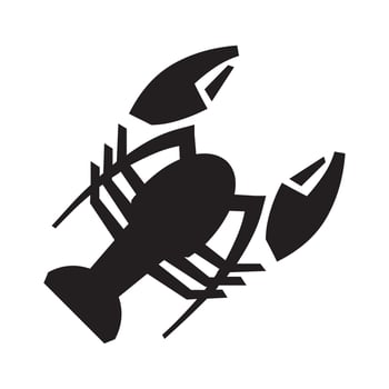 Lobster Silhouette Icon vector