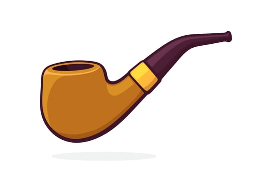 Cartoon illustration of retro smoking pipe vector