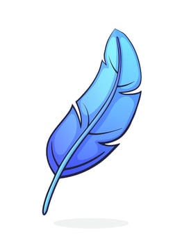 Cartoon illustration of bird feather vector