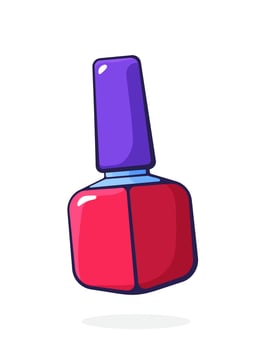 Cartoon illustration of red nail polish vector