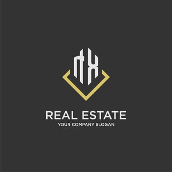 NX initial monogram logo for real estate with polygon style vector