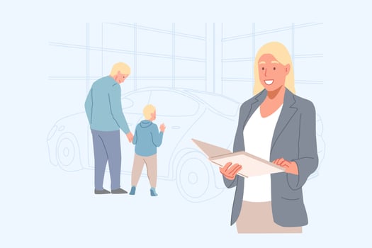 Business, car purchase, dealership, Leasing, rental concept. vector
