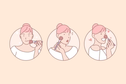 Makeup, beauty, training, blog, online, set vector