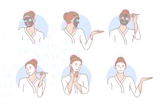 Beauty, skincare, mask, cosmetology set concept vector