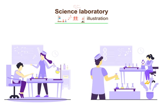 Science Laboratory Illustration Design vector