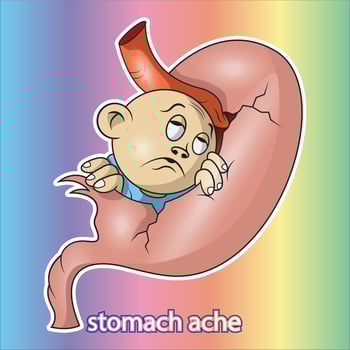 illustration vector graphic stomach ache