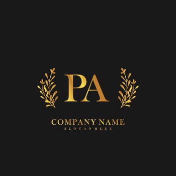 PA Initial beauty floral logo template vector