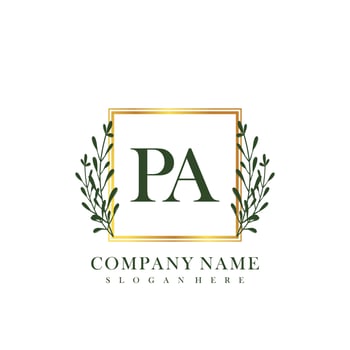 PA Initial beauty floral logo template vector
