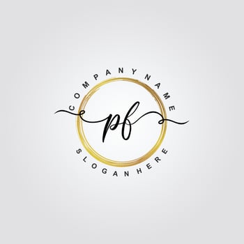 PF Initial beauty floral logo template vector