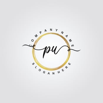 PU Initial beauty floral logo template vector
