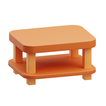 3d render illustration of table icon, Home ware themed, household items png