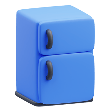 3d render illustration of Fridge icon, Home ware themed, household items png
