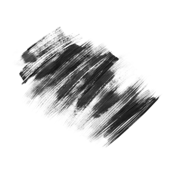 Splatter of black paint isolated on a transparent png background. Stock photo