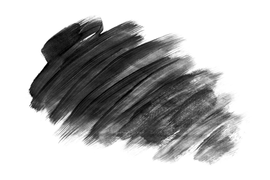 Black brush stroke isolated on a transparent background. Stock design element png