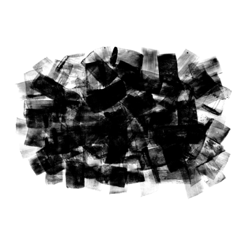 Black brush strokes isolated on a transparent background. Stock design element png