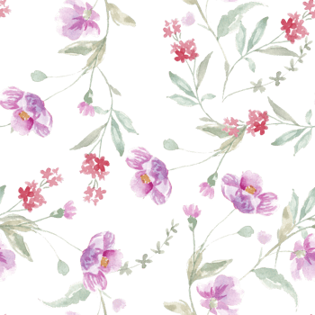 Purple Rose Watercolor Flower Seamless Pattern png