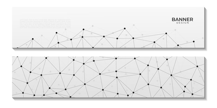 abstract grey geometric banners background with triangle shape pattern and molecular vector