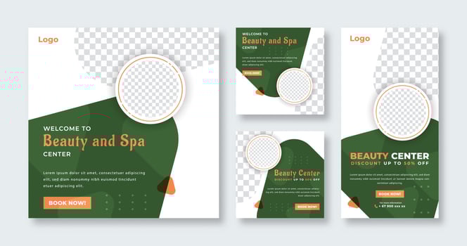 Spa and Massage Social Media Post for Online Marketing Promotion Banner, Story and Web Internet Ads Flyer vector